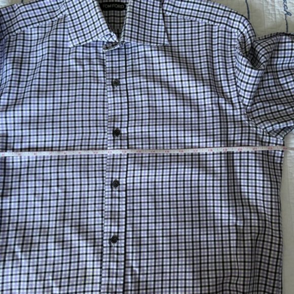Tom Ford 100% Cotton Blue/Purple Check Shirt in Size 43 GUC - Picture 7 of 9